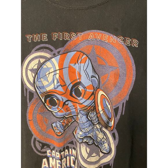 MARVEL Captain America Black T Shirt Youth size 16 / XL, Funko Pop Tees EUC - Picture 6 of 7